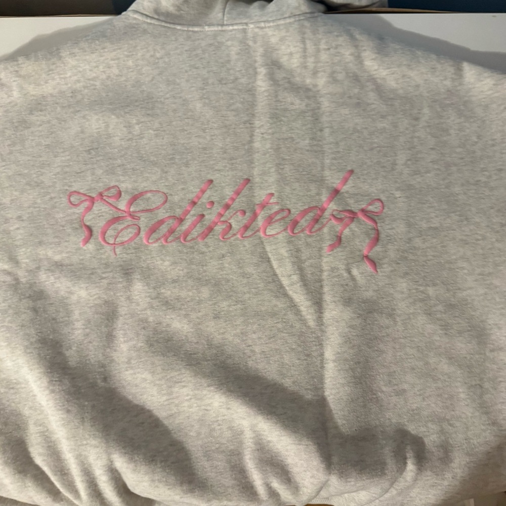 Medium Edikted grey Sasha bow hoodie.